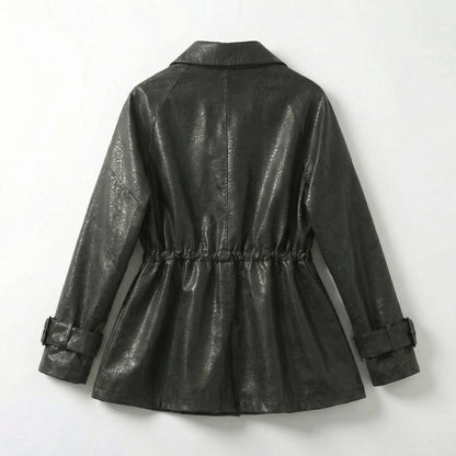 Manhattan | Sheepskin Leather Cinched-Waist Jacket