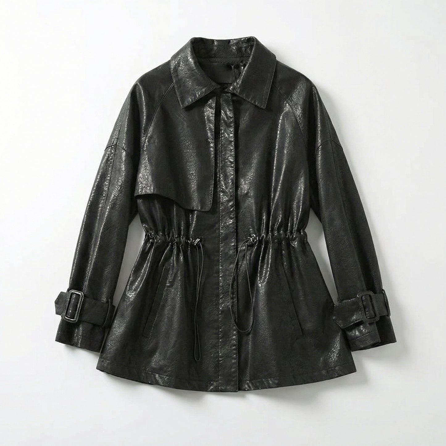 Manhattan | Sheepskin Leather Cinched-Waist Jacket