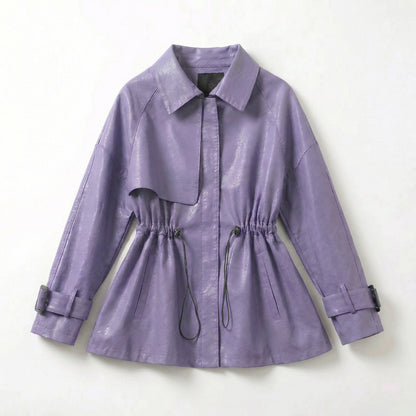 Manhattan | Sheepskin Leather Cinched-Waist Jacket