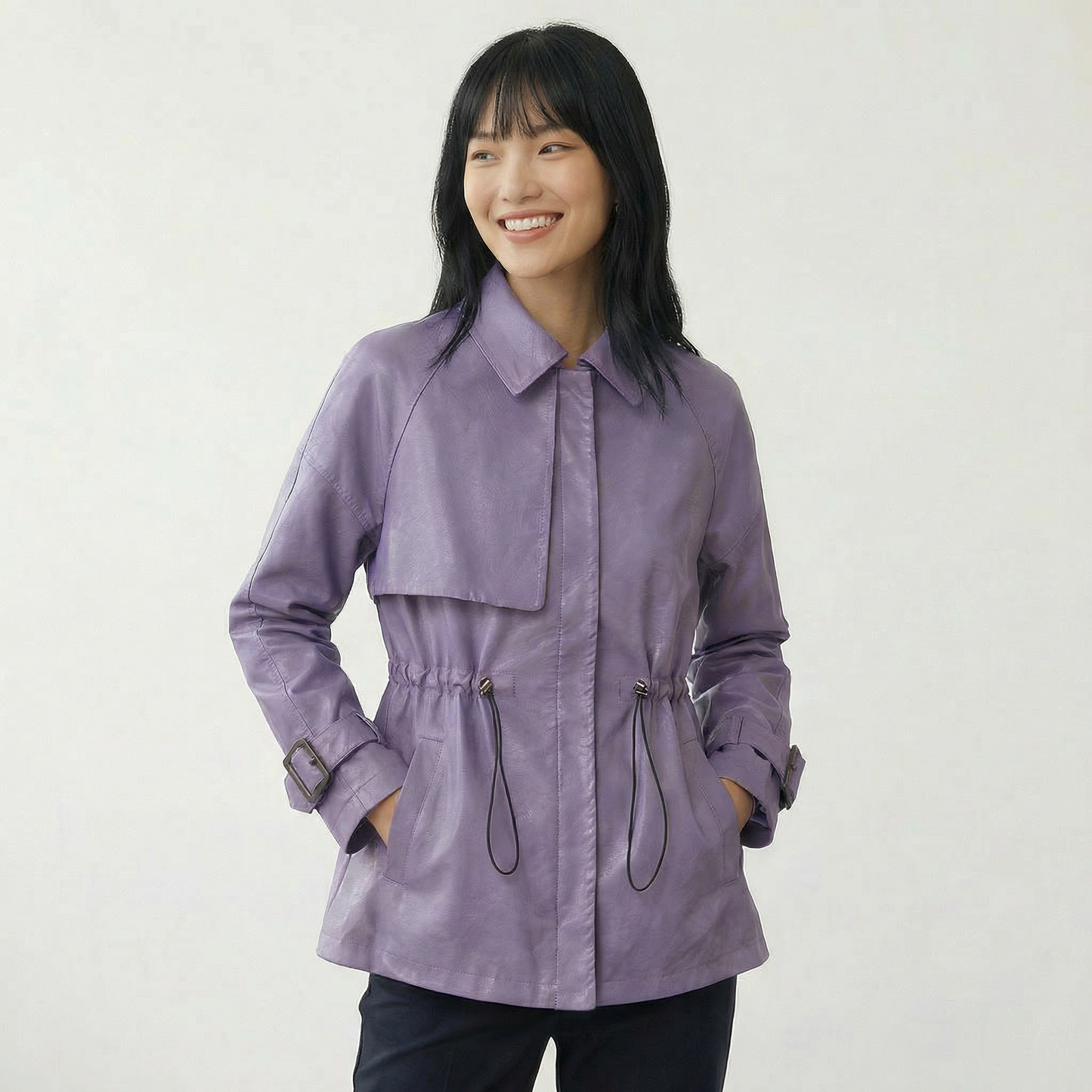 Manhattan | Sheepskin Leather Cinched-Waist Jacket