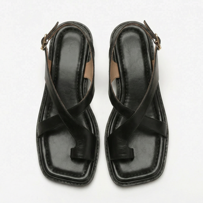 Marcelle | Italian Leather Cross Sandals