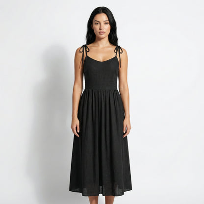 Noémie Women’s Tie-Strap Gathered Midi Dress