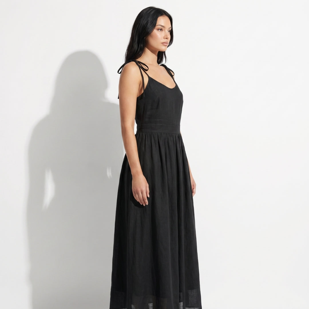 Noémie Women’s Tie-Strap Gathered Midi Dress