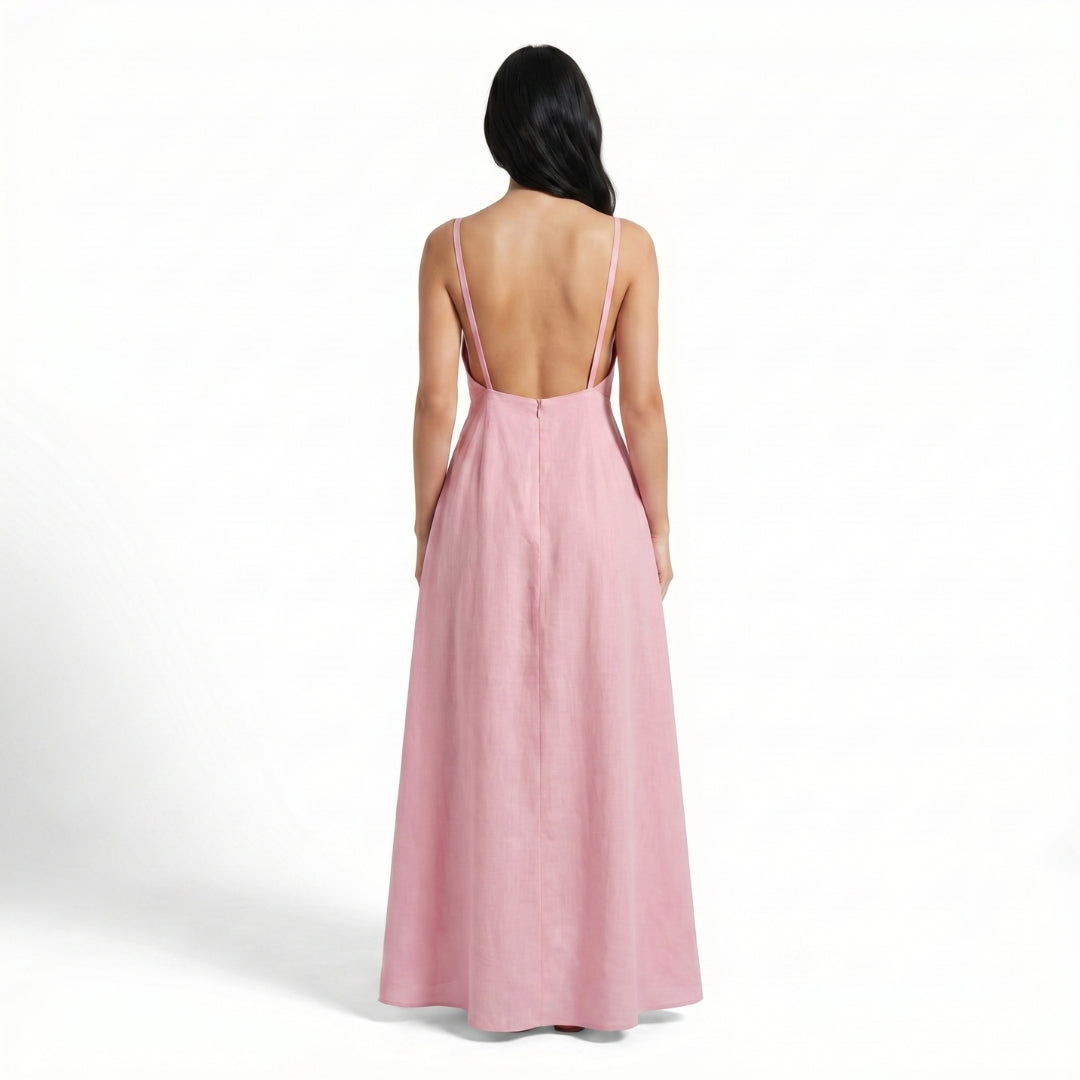 Noémie Women’s Tie-Strap Gathered Midi Dress