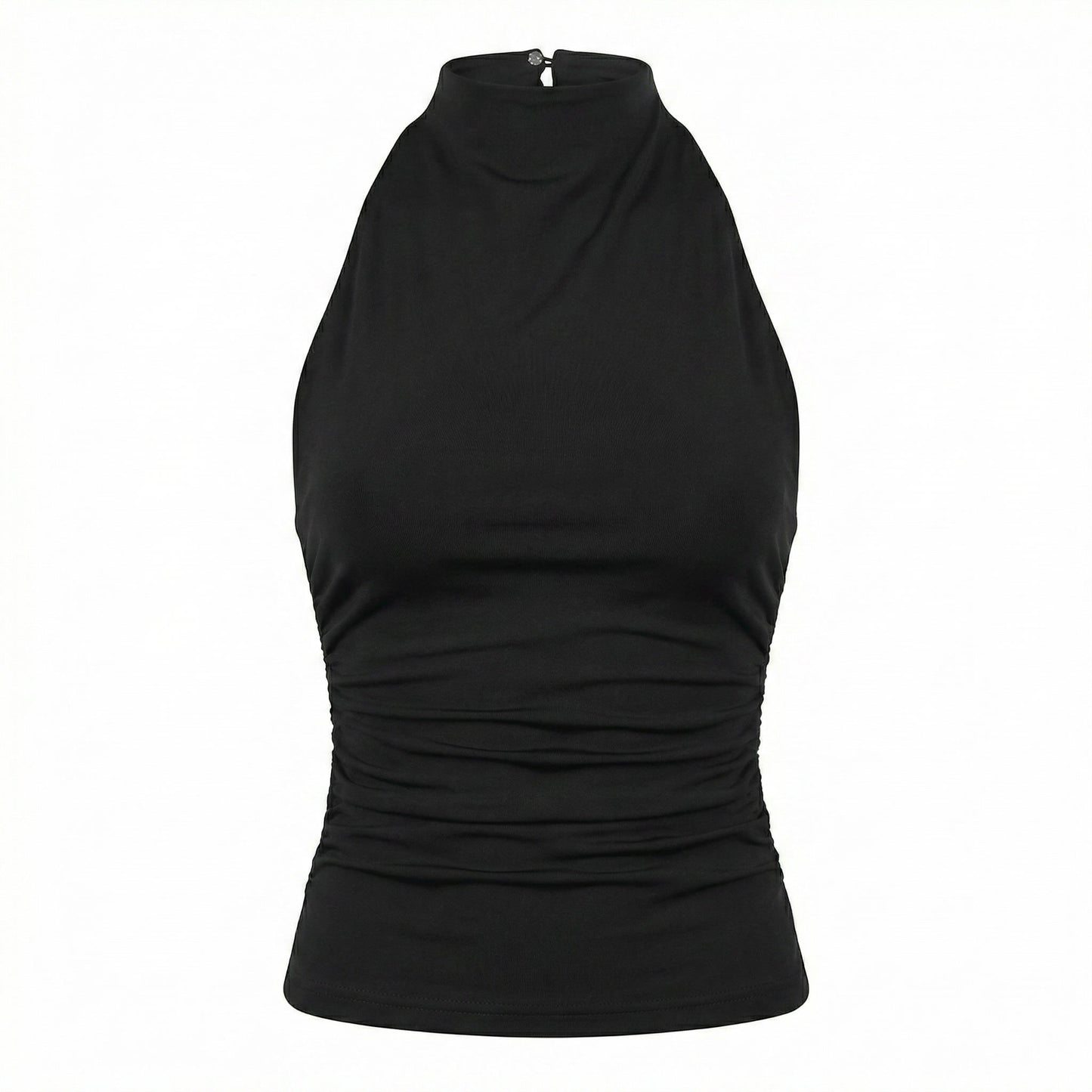Nova Women's Ruched Halter Neck Top, Open Back