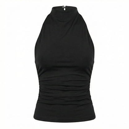 Nova Women's Ruched Halter Neck Top, Open Back