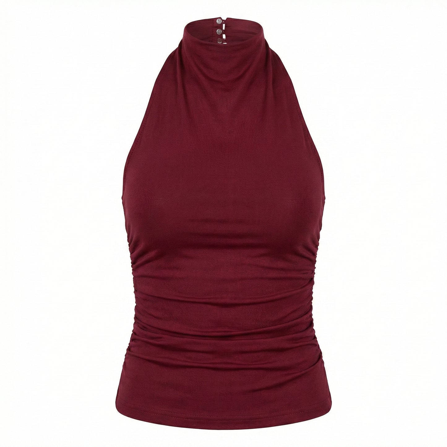 Nova Women's Ruched Halter Neck Top, Open Back