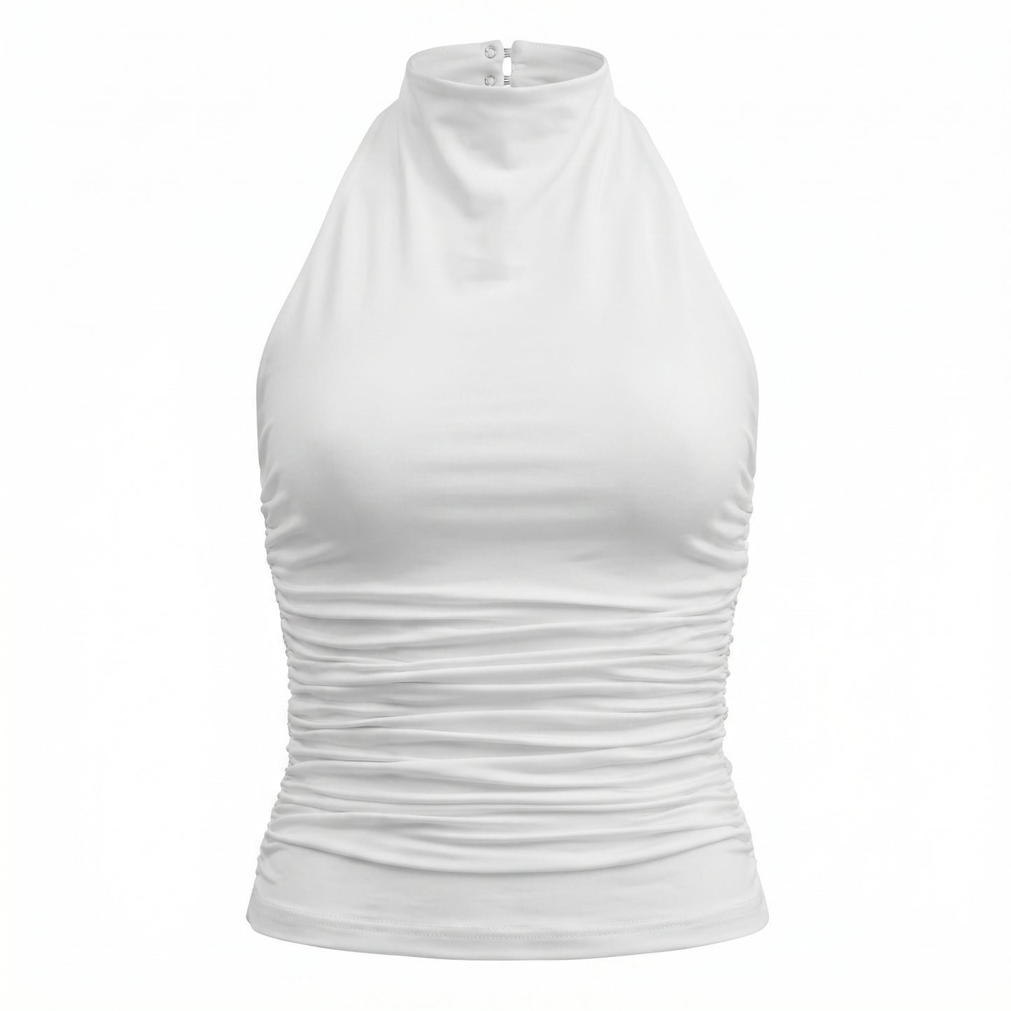 Nova Women's Ruched Halter Neck Top, Open Back
