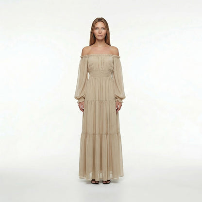 Océane | Women’s Off-Shoulder Long-Sleeve Maxi Dress with Slit