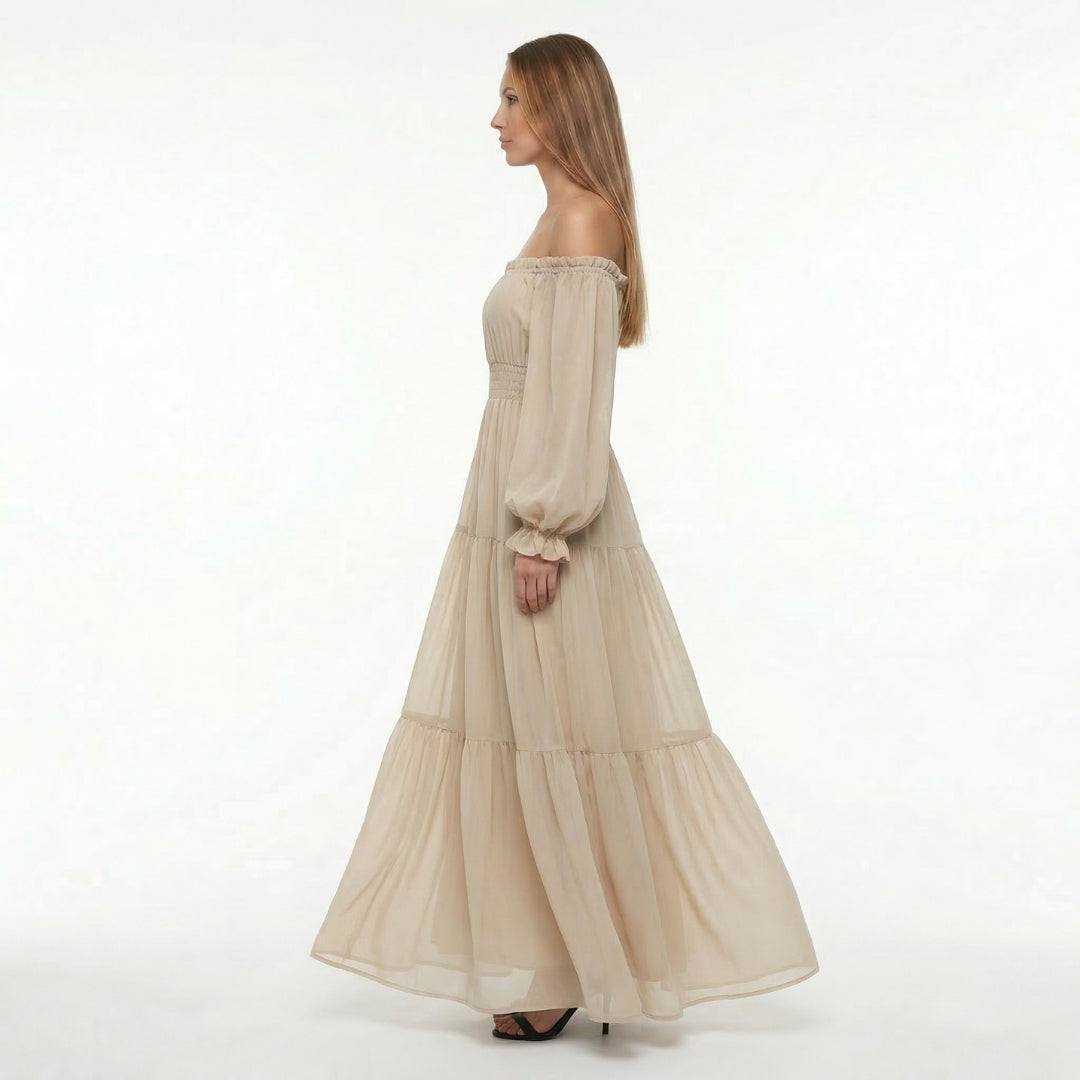 Océane | Women’s Off-Shoulder Long-Sleeve Maxi Dress with Slit