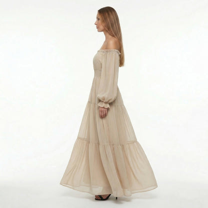 Océane | Women’s Off-Shoulder Long-Sleeve Maxi Dress with Slit