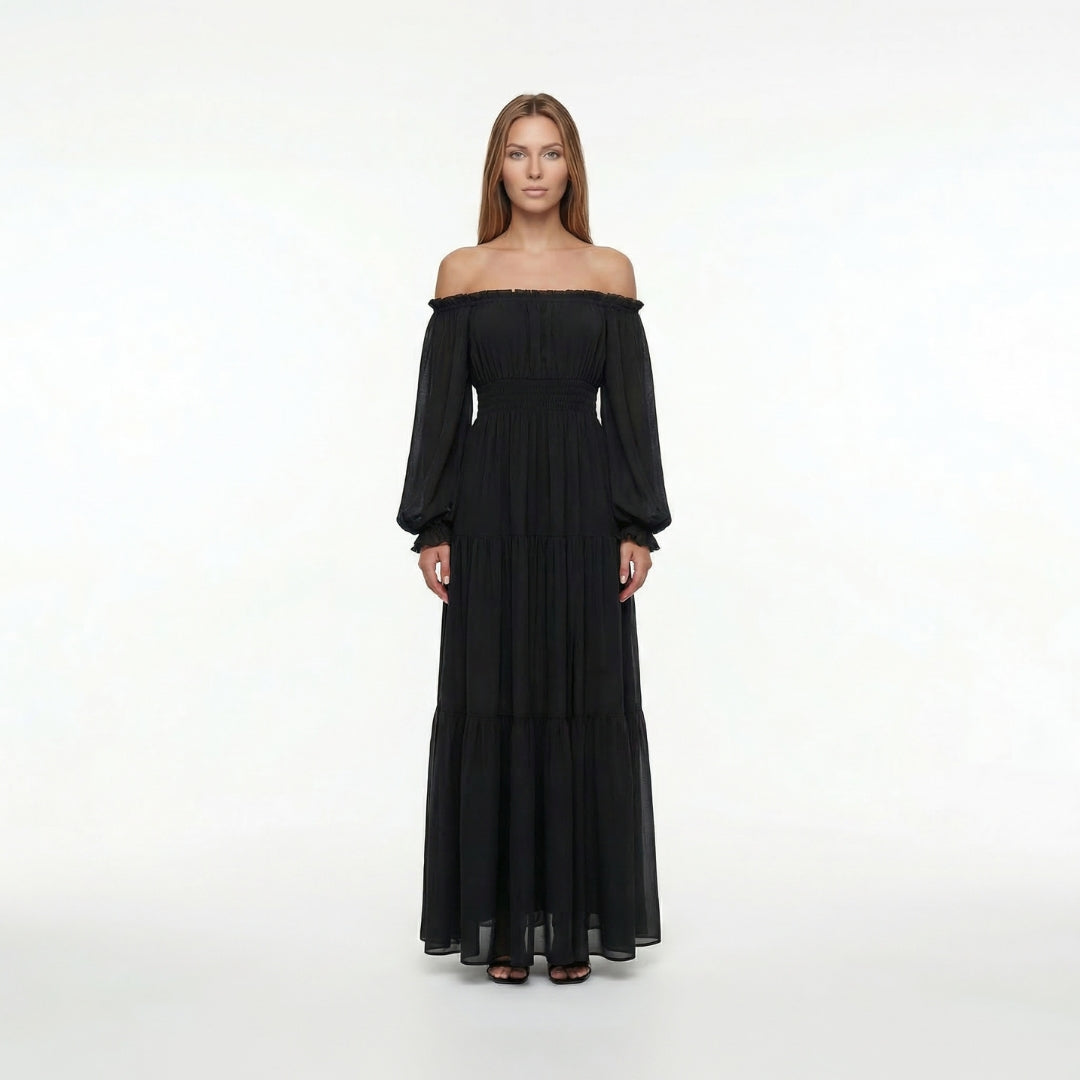 Océane | Women’s Off-Shoulder Long-Sleeve Maxi Dress with Slit