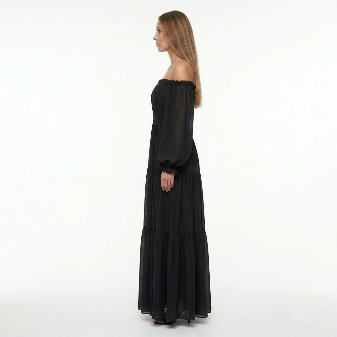 Océane | Women’s Off-Shoulder Long-Sleeve Maxi Dress with Slit