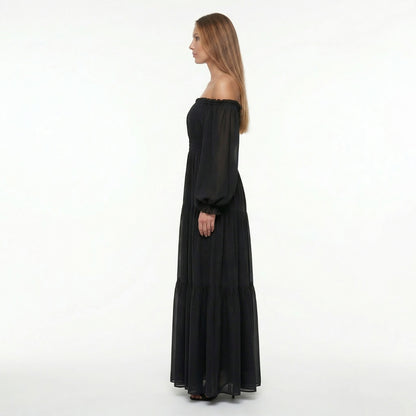 Océane | Women’s Off-Shoulder Long-Sleeve Maxi Dress with Slit