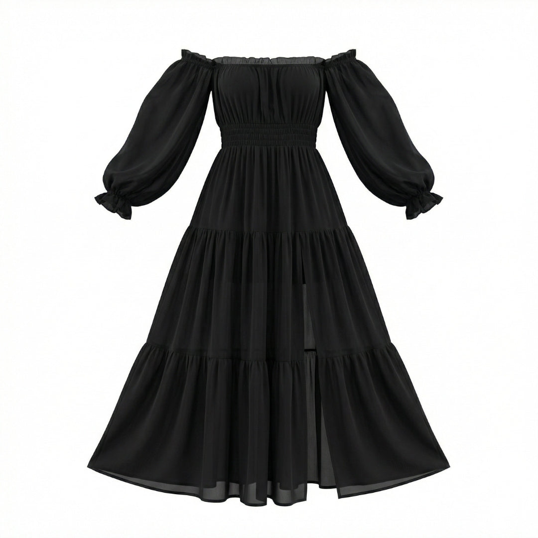 Océane | Women’s Off-Shoulder Long-Sleeve Maxi Dress with Slit