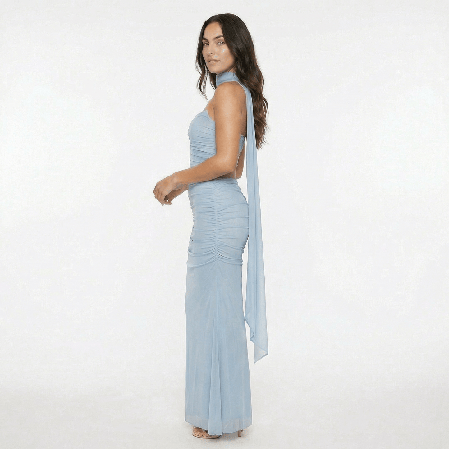 Océane | Women’s Mesh Corset Maxi Skirt Set, Boned