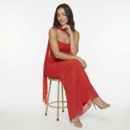 Océane | Women’s Mesh Corset Maxi Skirt Set, Boned
