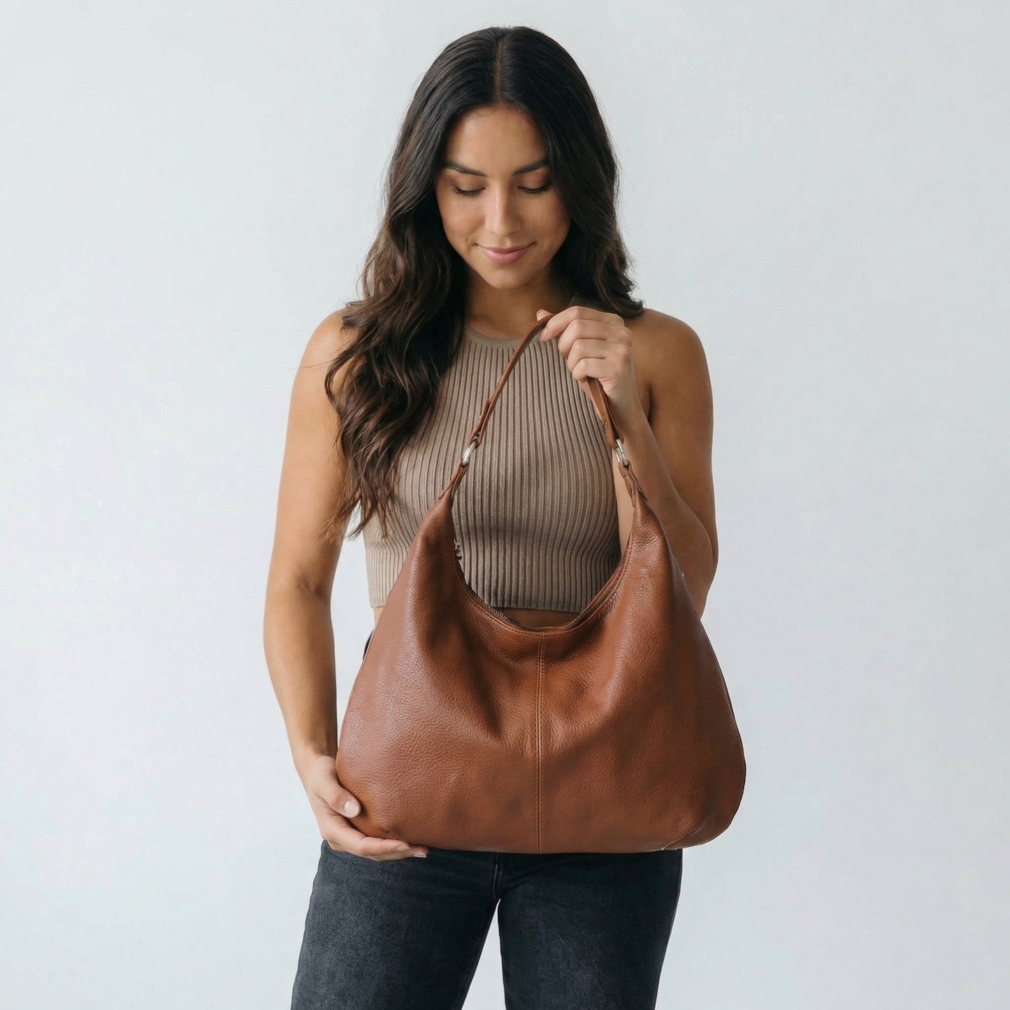 Odette | Women’s Vegan Leather Hobo Bag Zip