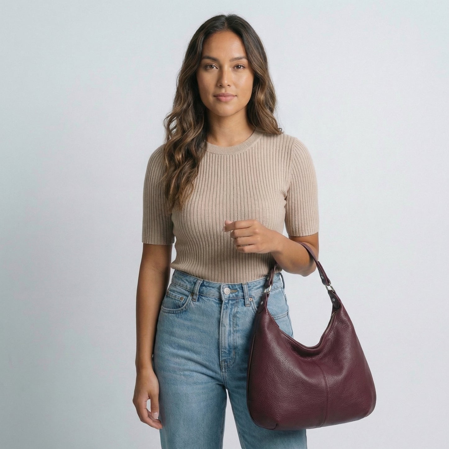 Odette | Women’s Vegan Leather Hobo Bag Zip