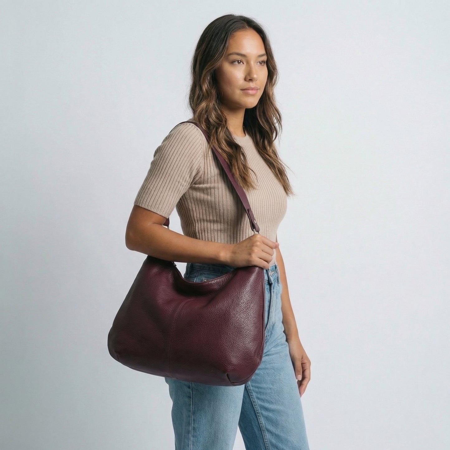 Odette | Women’s Vegan Leather Hobo Bag Zip