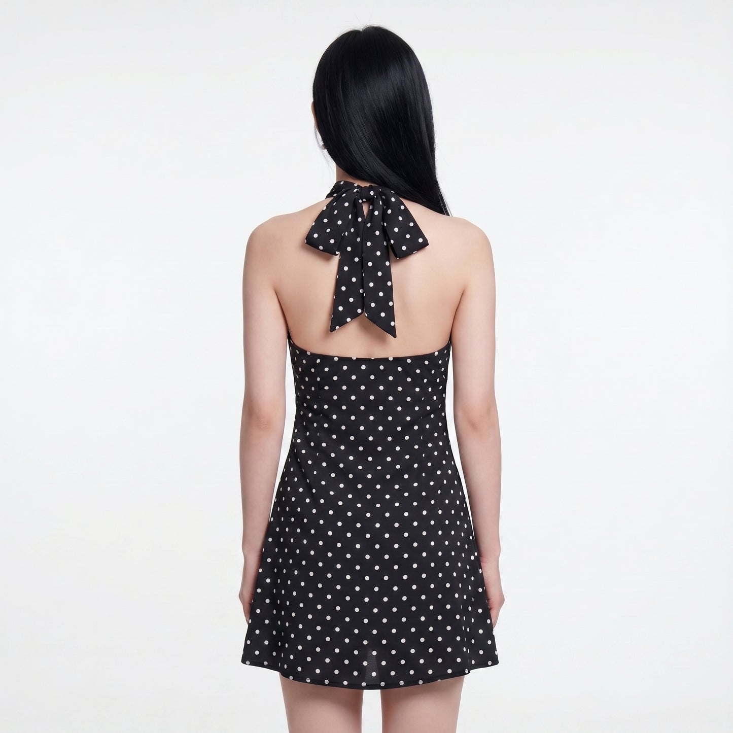 Remi Women's Mini Dress Polka Dot Bodycon, Halter Neck