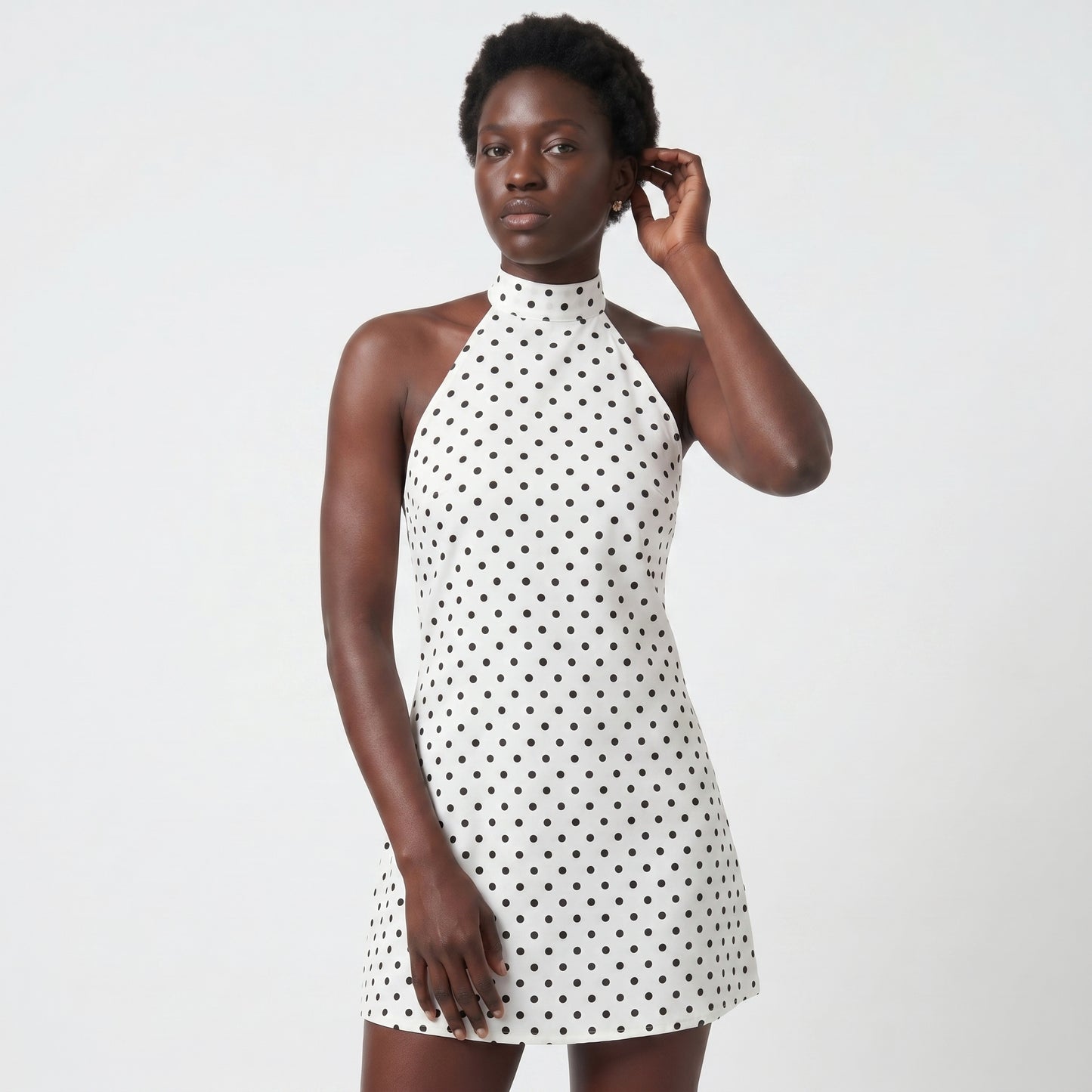 Remi Women's Mini Dress Polka Dot Bodycon, Halter Neck