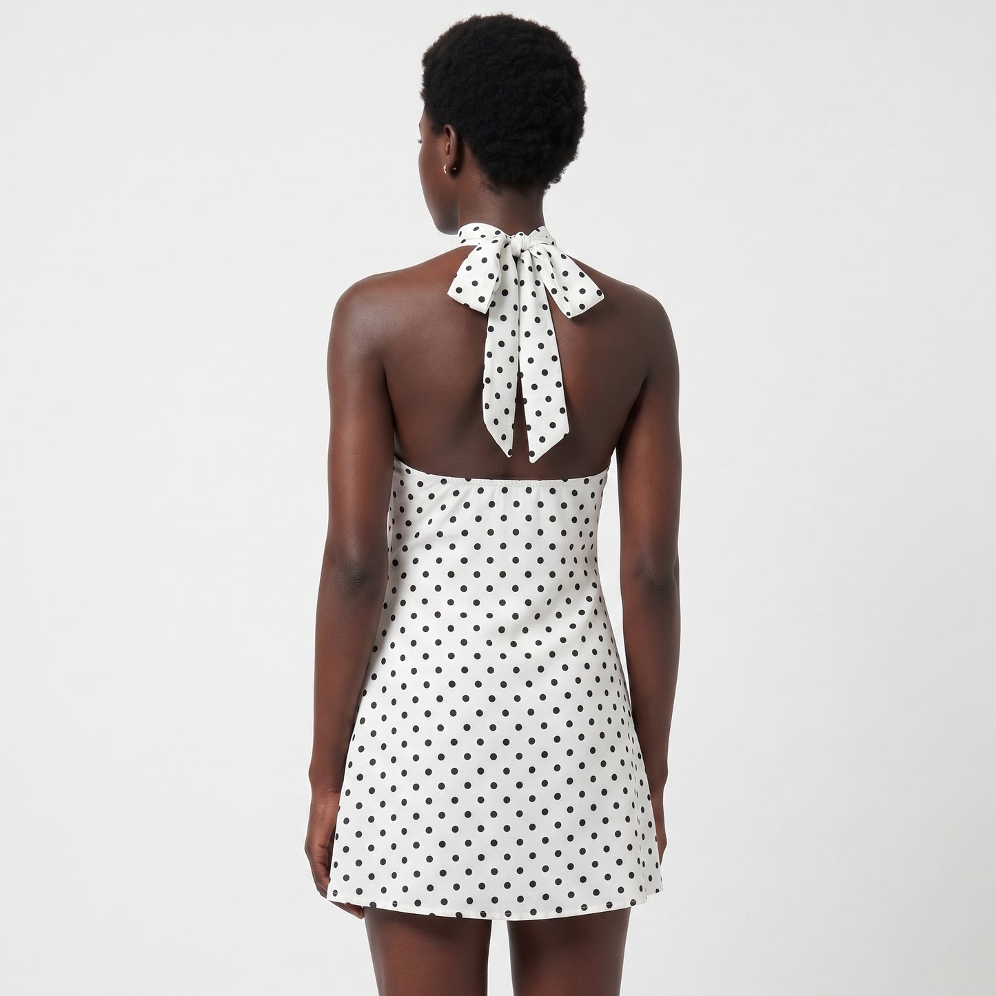 Remi Women's Mini Dress Polka Dot Bodycon, Halter Neck