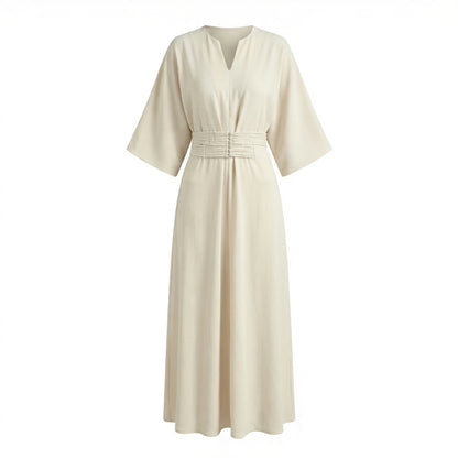 Rosalie | Women’s Polyester Maxi Dress Belted V-Neck