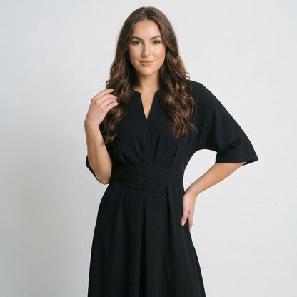 Rosalie | Women’s Polyester Maxi Dress Belted V-Neck