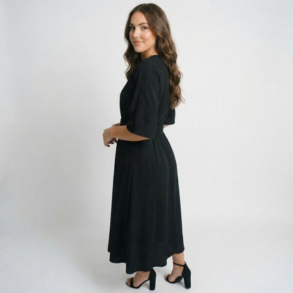 Rosalie | Women’s Polyester Maxi Dress Belted V-Neck