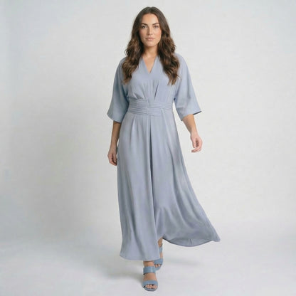 Rosalie | Women’s Polyester Maxi Dress Belted V-Neck