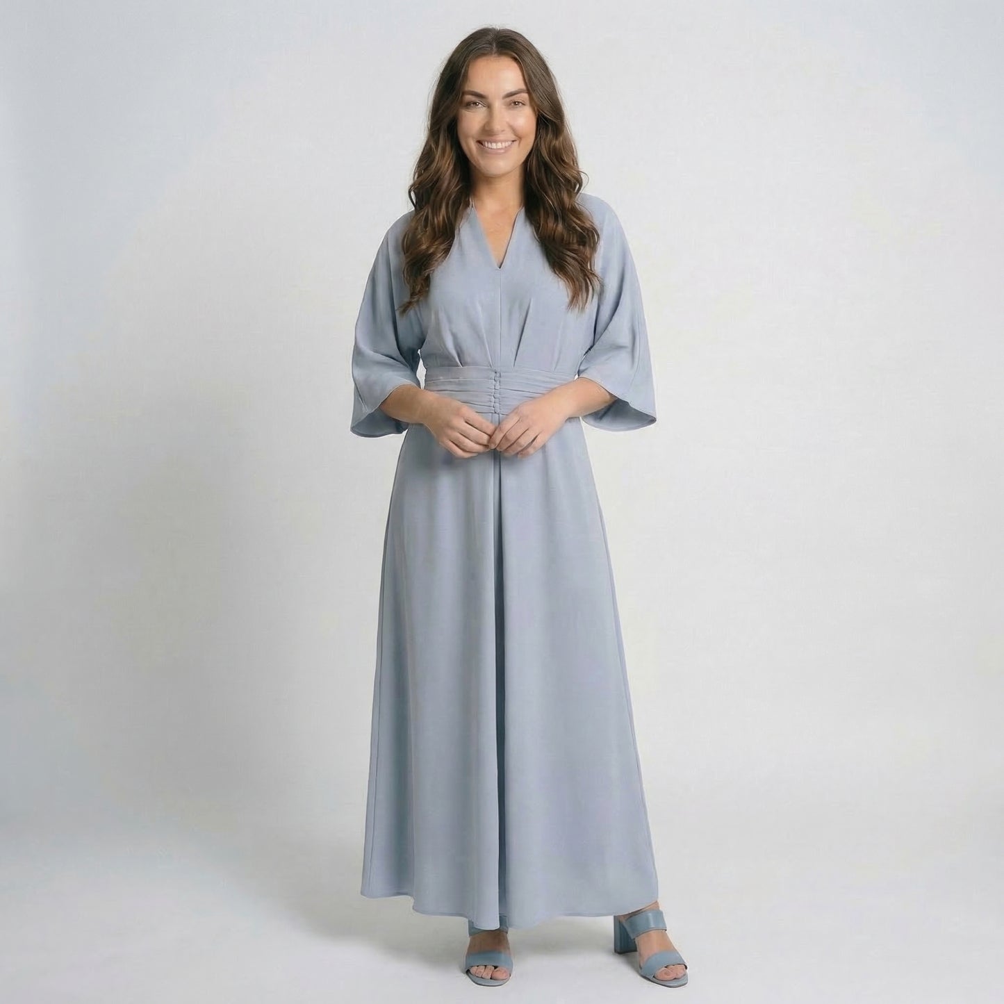 Rosalie | Women’s Polyester Maxi Dress Belted V-Neck