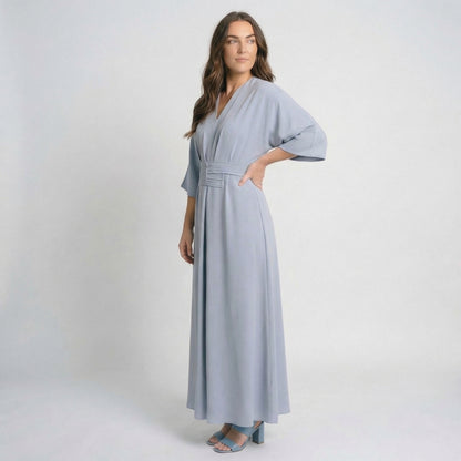 Rosalie | Women’s Polyester Maxi Dress Belted V-Neck