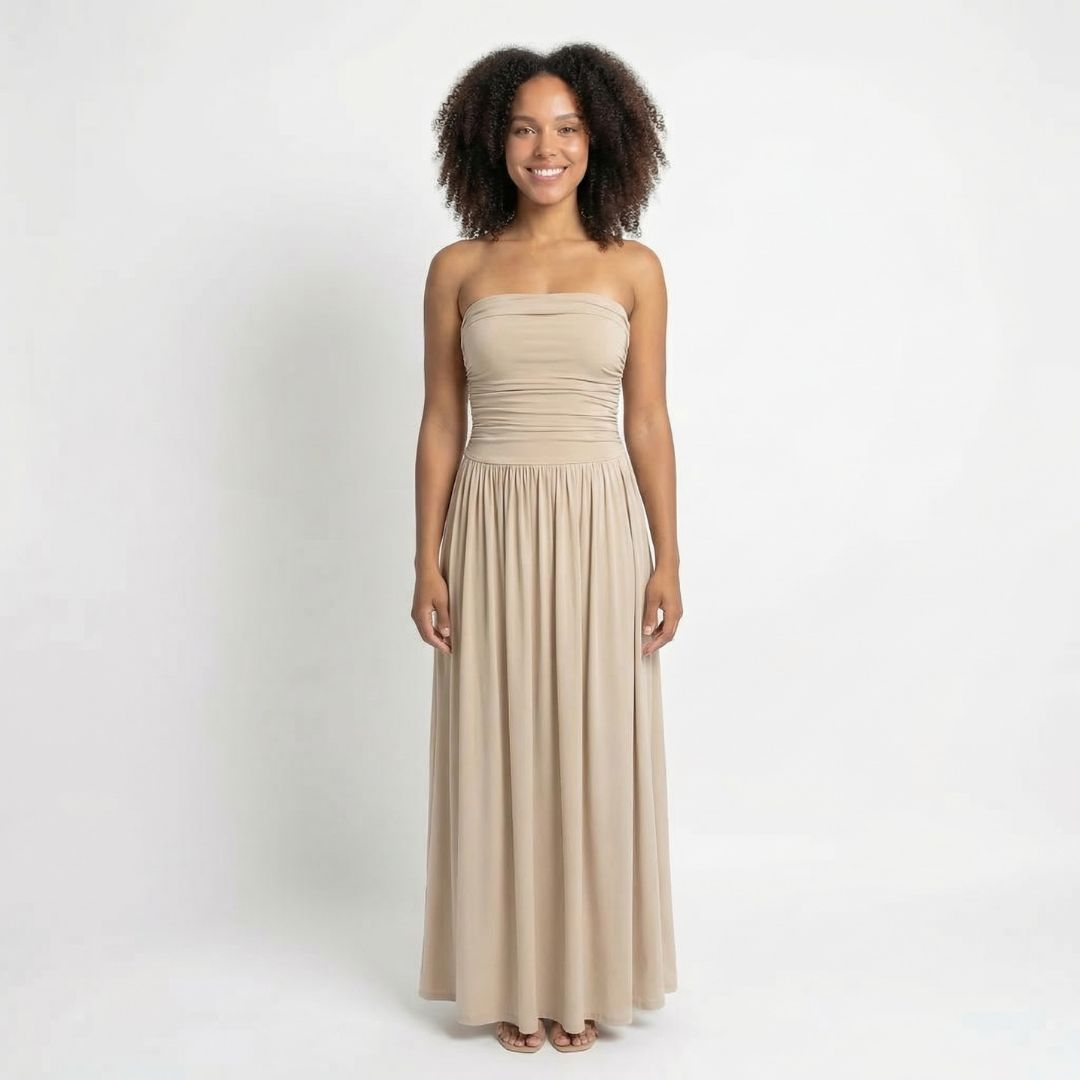 Sabine | Women’s Ruched Maxi Dress with Shirring