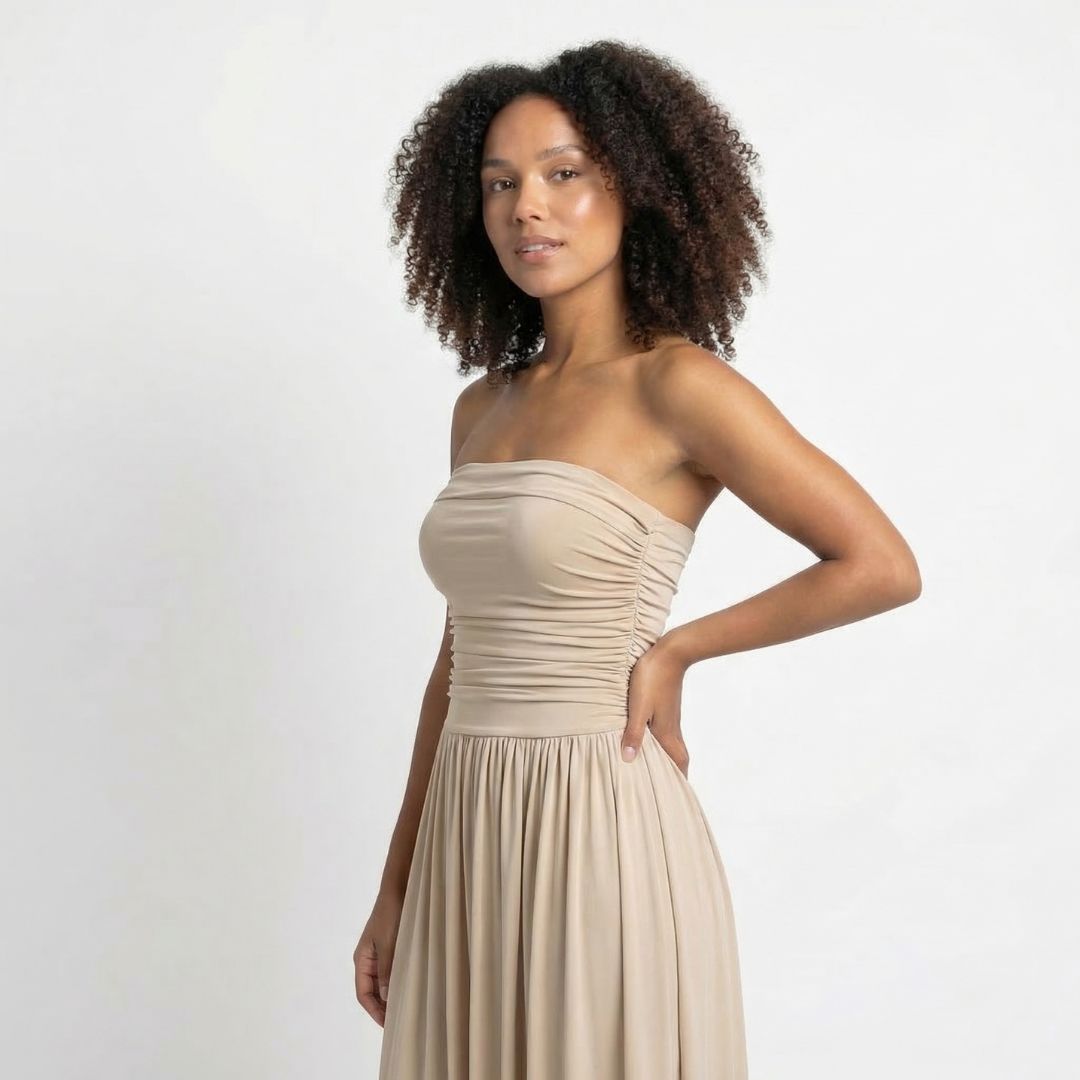 Sabine | Women’s Ruched Maxi Dress with Shirring