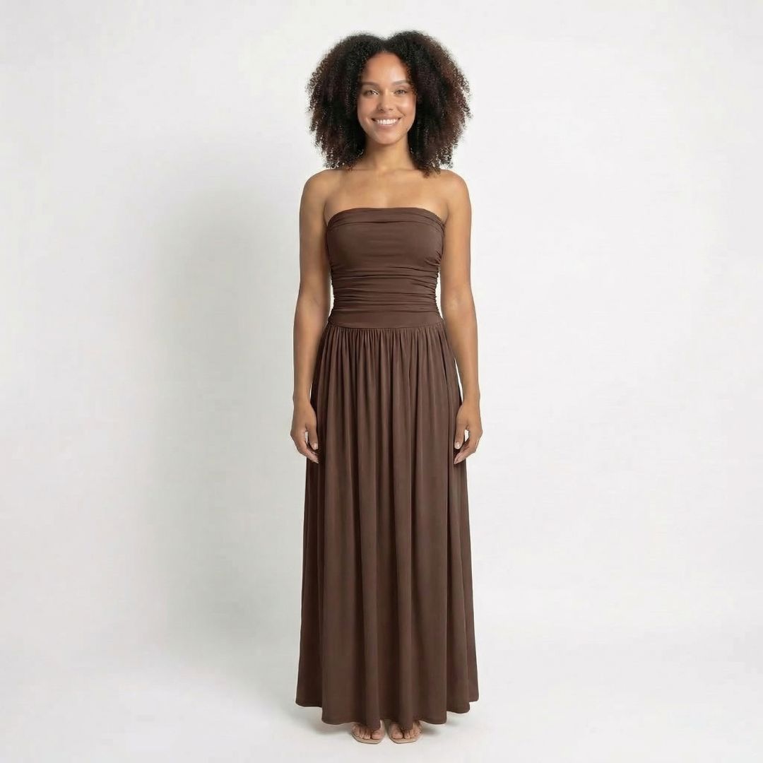 Sabine | Women’s Ruched Maxi Dress with Shirring