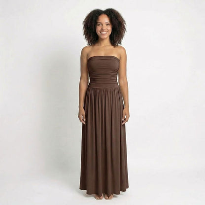 Sabine | Women’s Ruched Maxi Dress with Shirring
