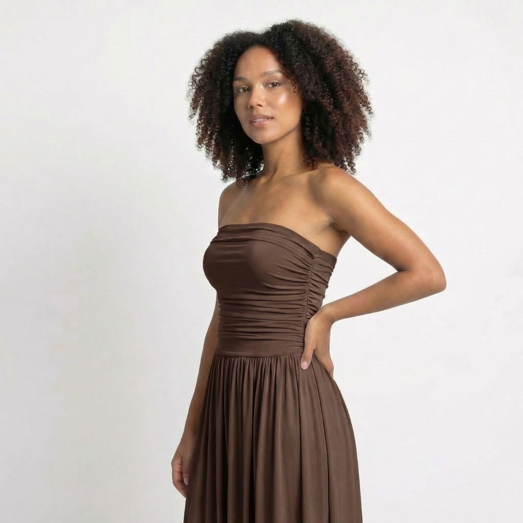 Sabine | Women’s Ruched Maxi Dress with Shirring