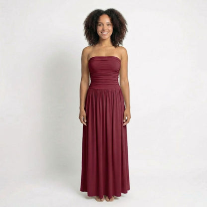 Sabine | Women’s Ruched Maxi Dress with Shirring