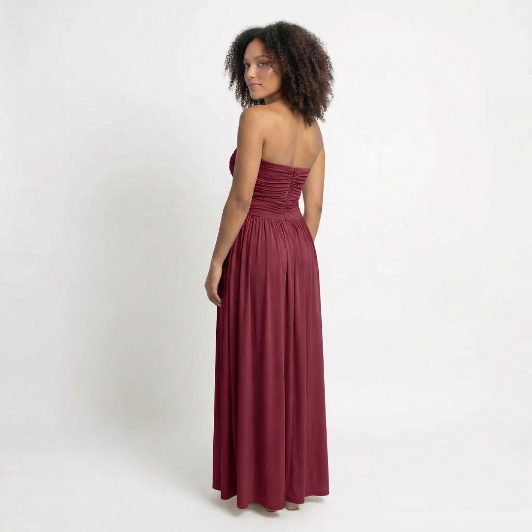 Sabine | Women’s Ruched Maxi Dress with Shirring