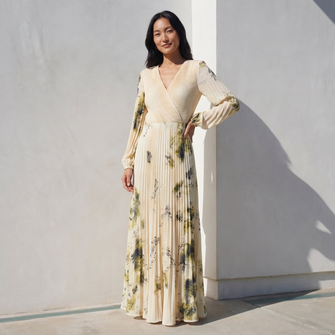 Seraphine Women’s Printed Long-Sleeve Maxi Dress