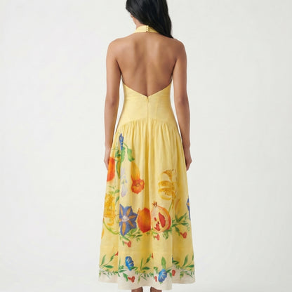 Solène Women’s Halter-Neck Open-Back Maxi Dress