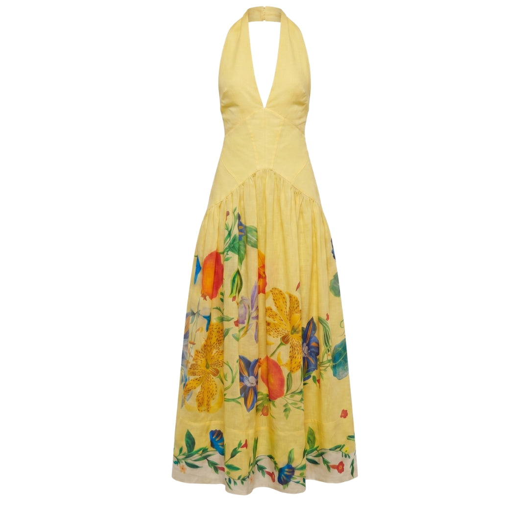 Solène Women’s Halter-Neck Open-Back Maxi Dress