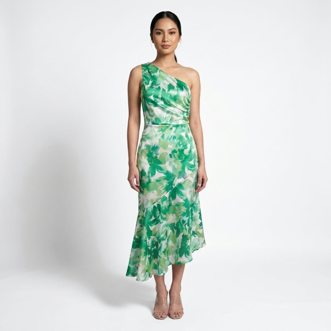 Solène Women’s One-Shoulder Printed Midi Dress