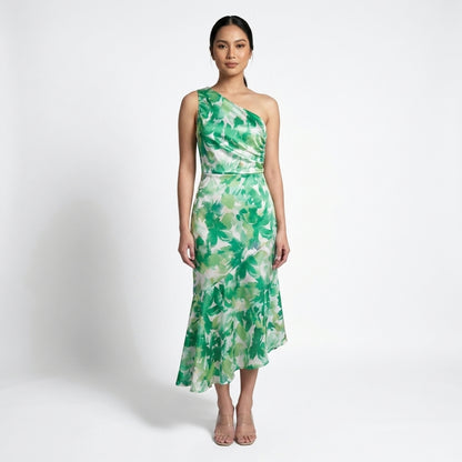 Solène Women’s One-Shoulder Printed Midi Dress