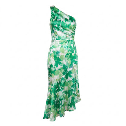 Solène Women’s One-Shoulder Printed Midi Dress
