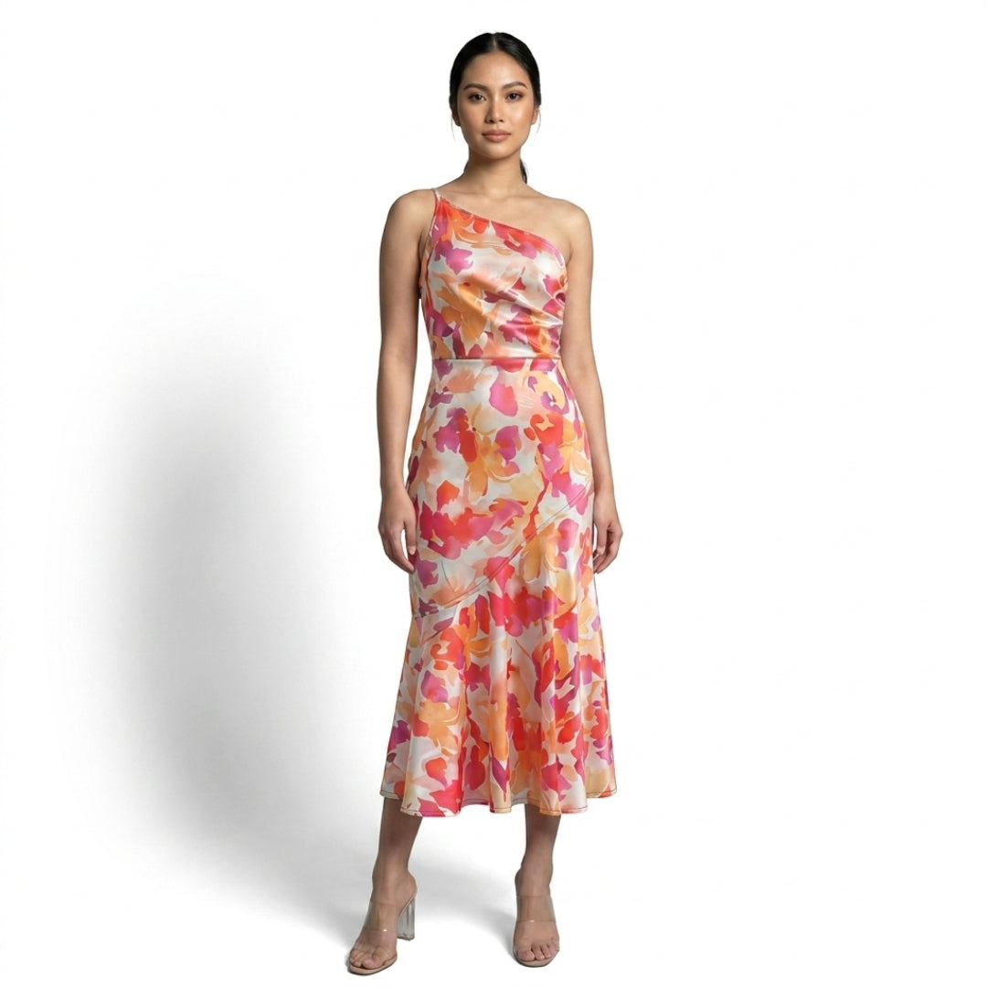 Solène Women’s One-Shoulder Printed Midi Dress