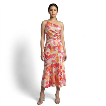 Solène Women’s One-Shoulder Printed Midi Dress