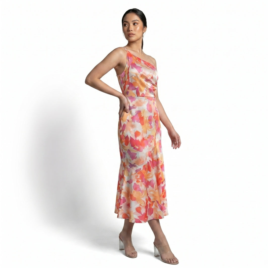 Solène Women’s One-Shoulder Printed Midi Dress