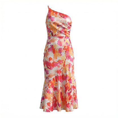 Solène Women’s One-Shoulder Printed Midi Dress